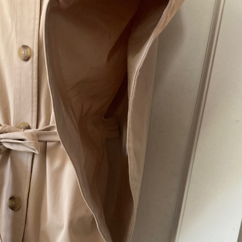 Tan Cape Jacket ,Poncho! Belted,Size -XS/S, lined, 97% cotton, 3% spandex - Picture 4 of 11